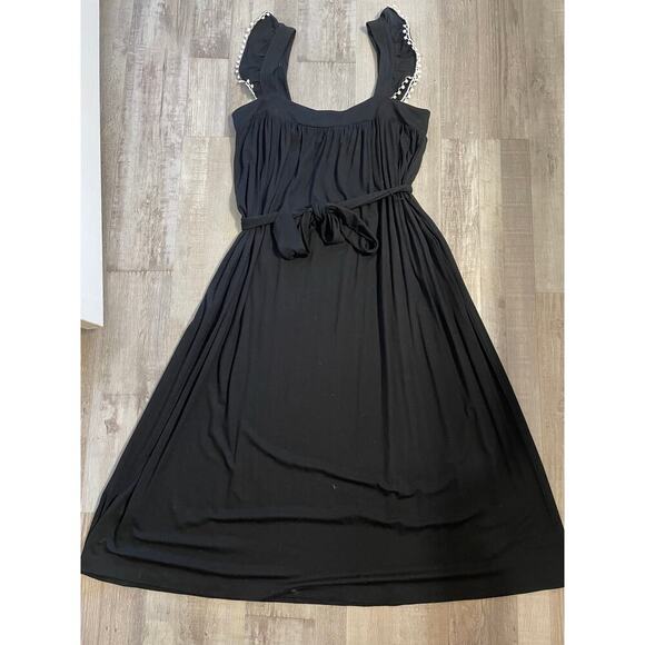 NWT LOFT outlet Ruffle Sleeve Belted Dress Women’s Size Medium - Picture 5 of 12